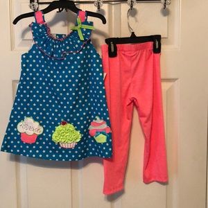 Rare Editions Size 4 Girls Cupcake Set NWT